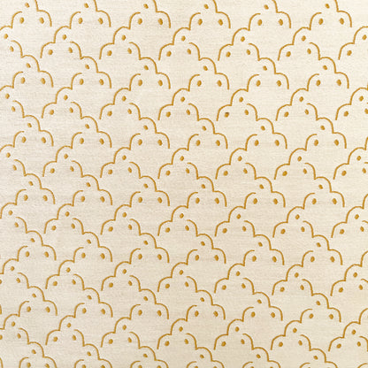 Frogspawn Woven Fabric - Cream and Gold