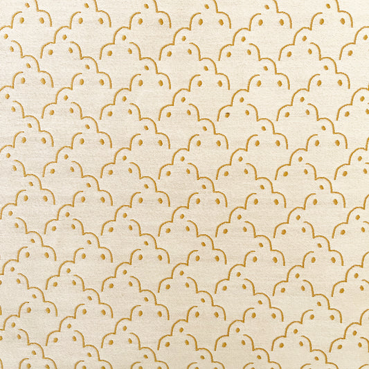 Frogspawn Woven Fabric - Cream and Gold