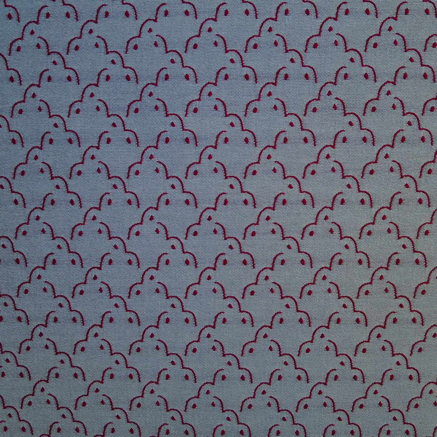Frogspawn Woven Fabric - Blue and Burgundy