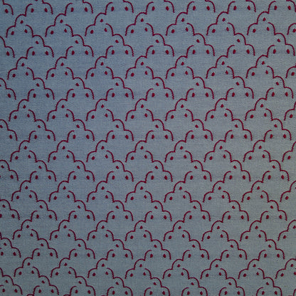 Frogspawn Woven Fabric - Blue and Burgundy