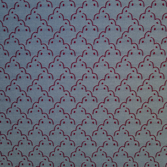 Frogspawn Woven Fabric - Blue and Burgundy