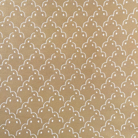 Frogspawn Woven Fabric - Gold and White