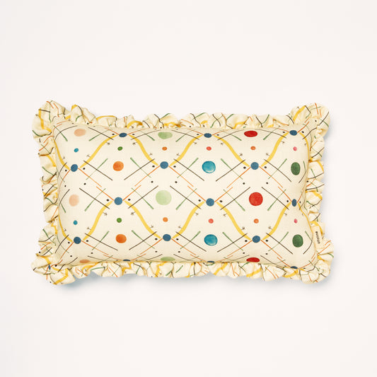 Frilled Cushion Medium: Improvisation number 1  - Yellow