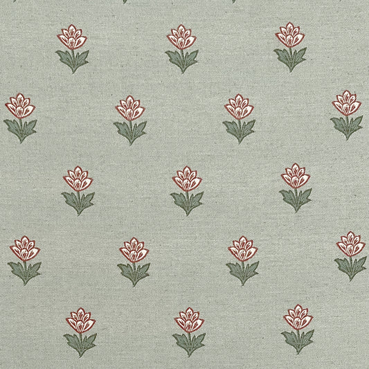 Indian Tulips Woven Fabric - Sage