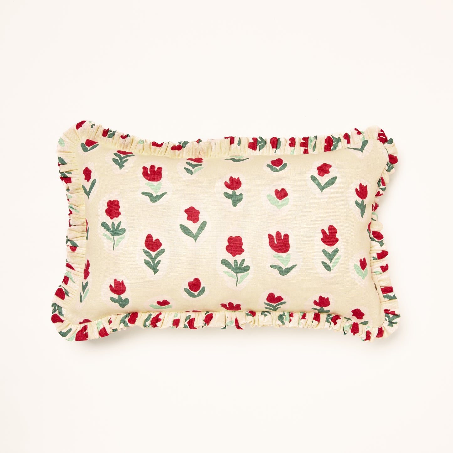 Frilled Cushion Medium: Little Wild Tulips - Red