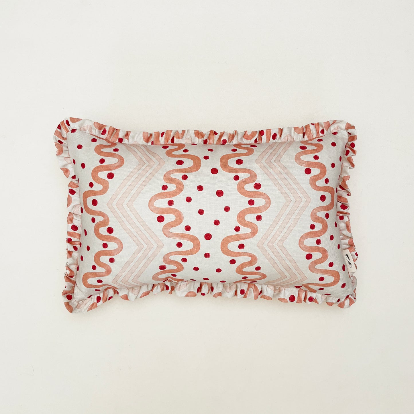 Frilled Cushion Medium: Madame Ziggle - Pink and Coral