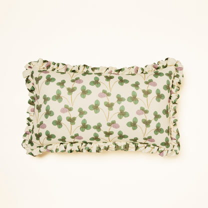 Frilled Cushion Medium: Chintz Constance - Green and Lilac