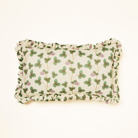Frilled Cushion Medium: Chintz Constance - Green and Lilac