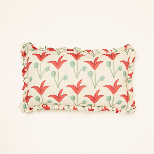 Frilled Cushion Medium: Spring Rhythm - Red