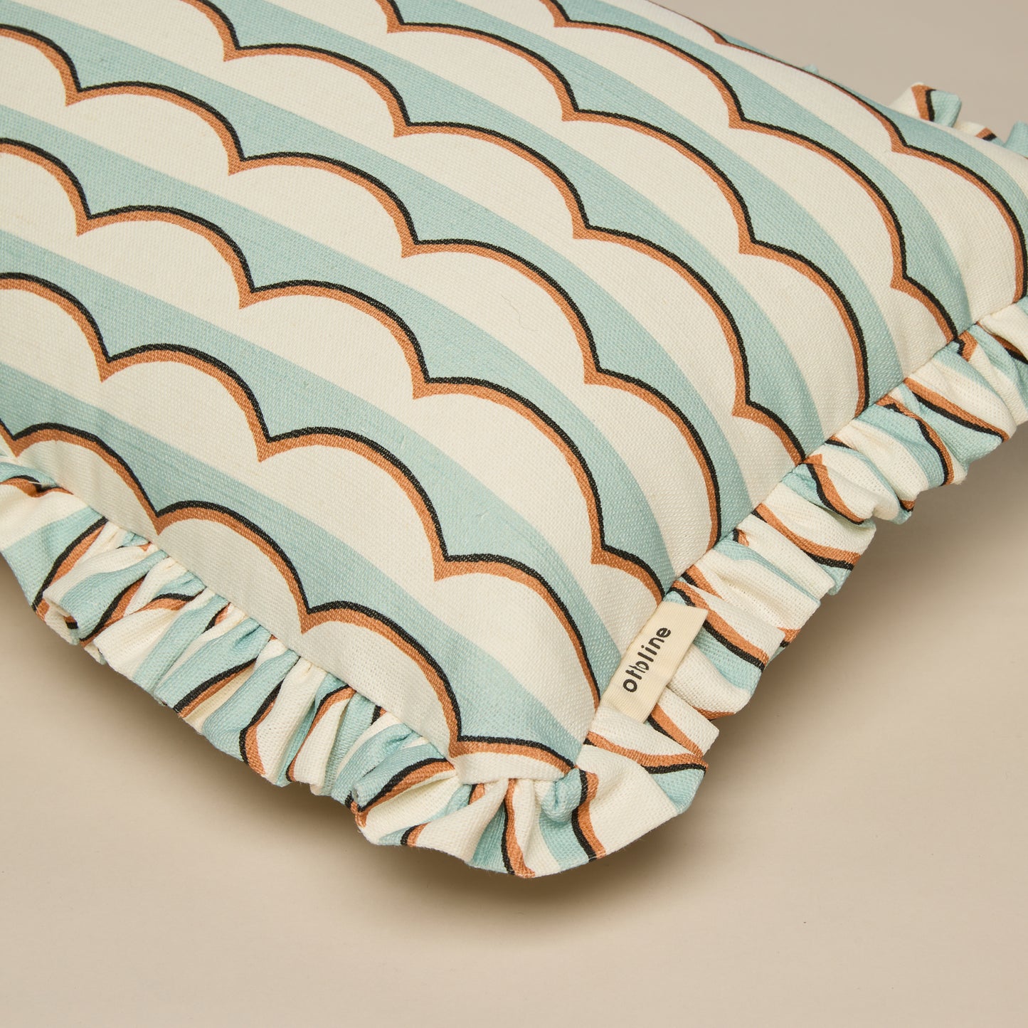 Frilled Cushion Medium: Scallops - Light Blue