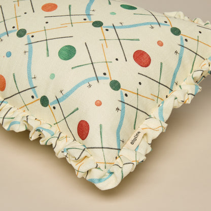 Frilled Cushion Medium: Improvisation number 1  - Blue