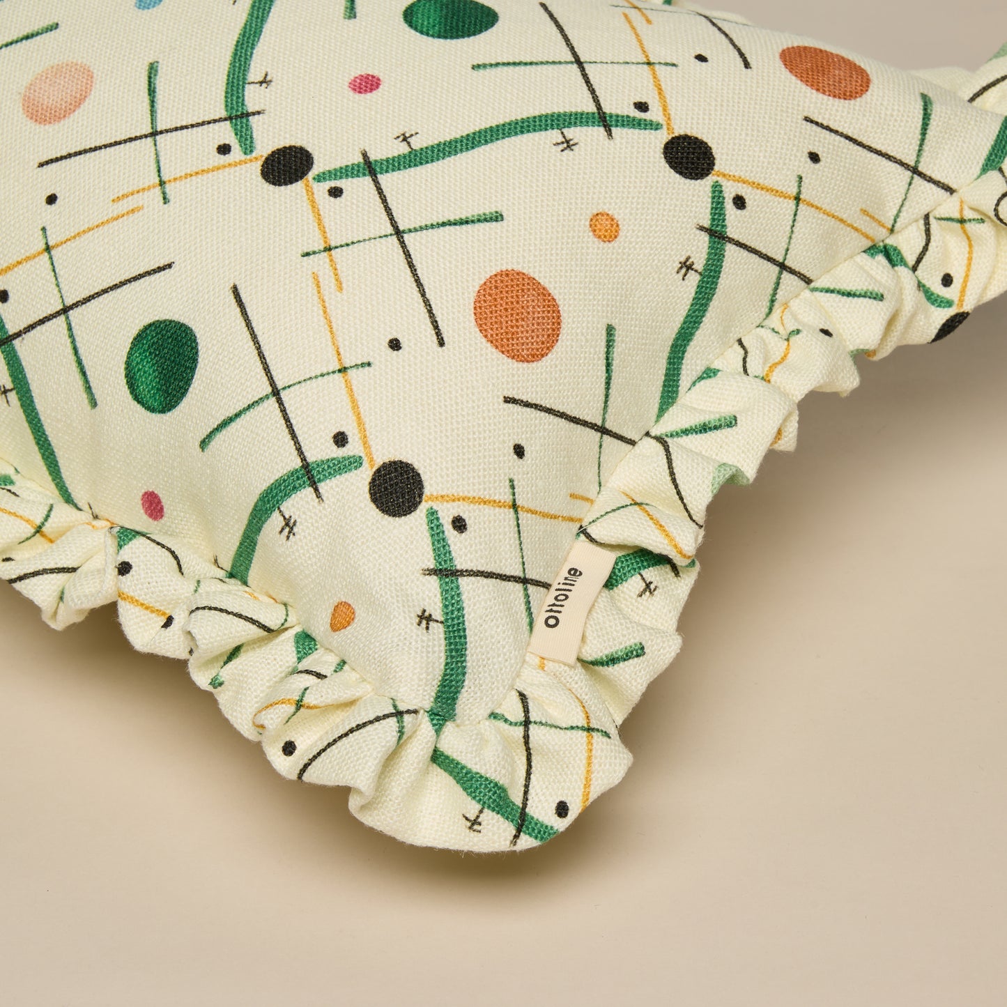 Frilled Cushion Medium: Improvisation 1 - Green