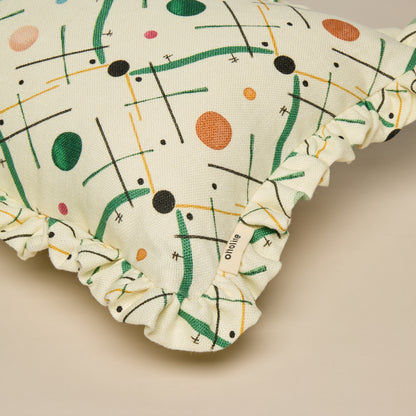 Frilled Cushion Medium: Improvisation 1 - Green