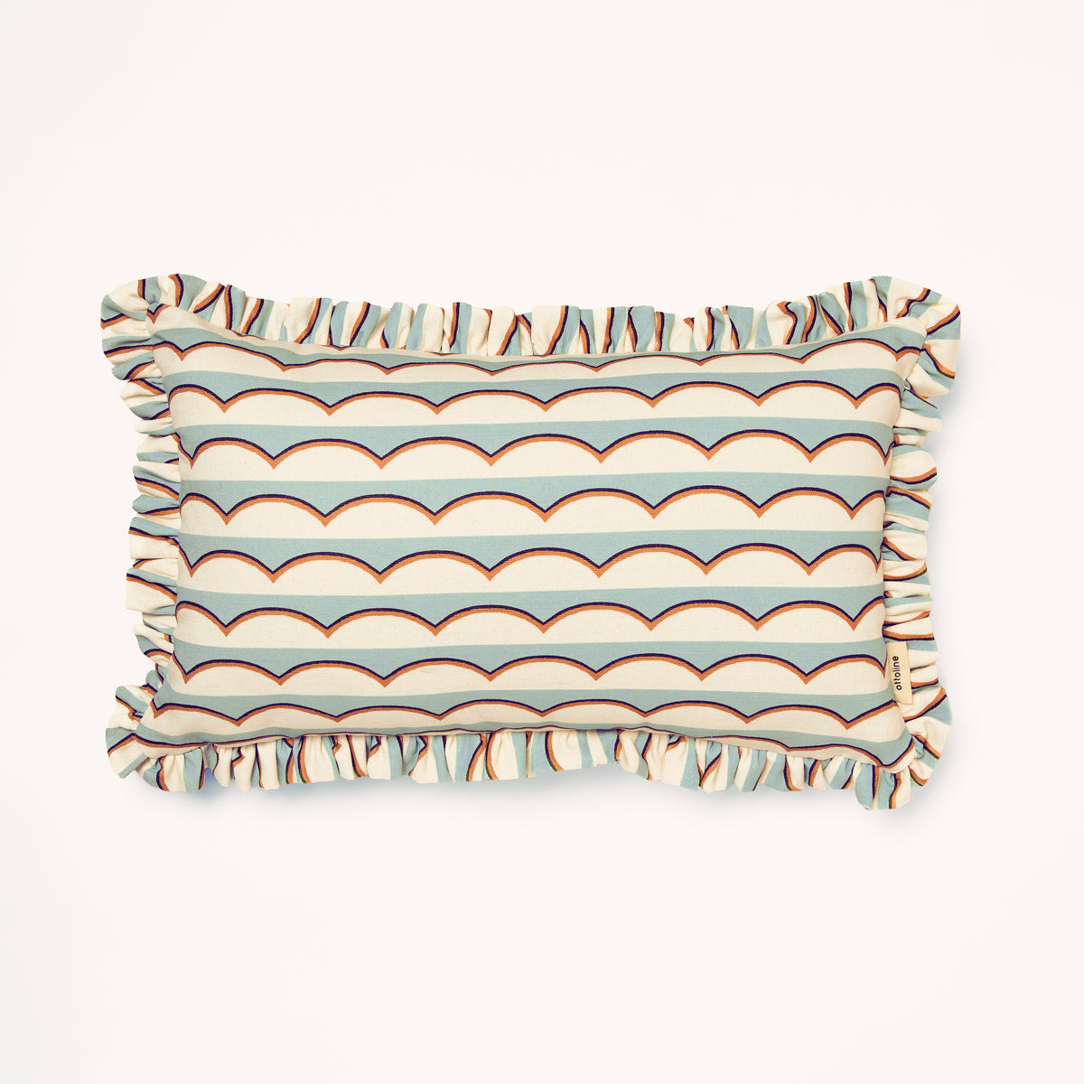 Frilled Cushion Medium: Scallops - Light Blue