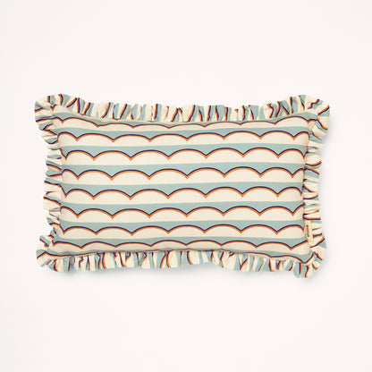 Frilled Cushion Medium: Scallops - Light Blue