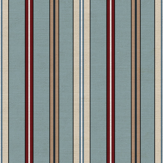 Sporty Stripes Fabric - Light Blue - Linen
