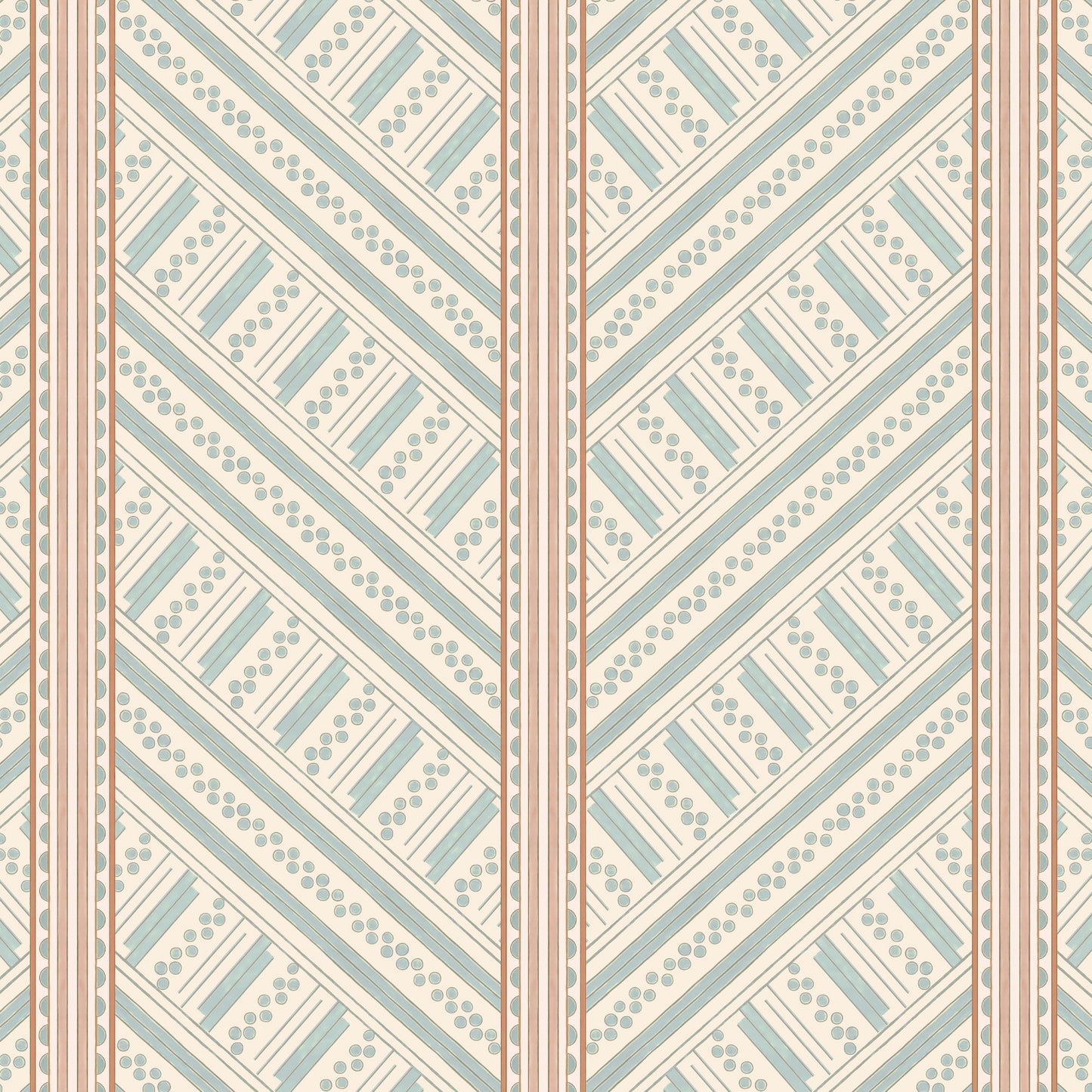 Vondel Wallpaper - Cream and Blue