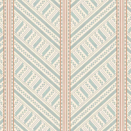 Vondel Wallpaper - Cream and Blue