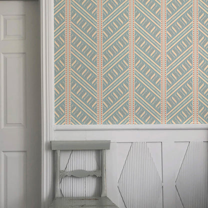 Vondel Wallpaper - Blue and Red