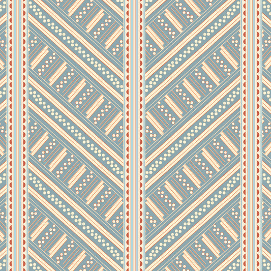 Vondel Wallpaper - Blue and Red