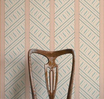 Vondel Wallpaper - Cream and Blue