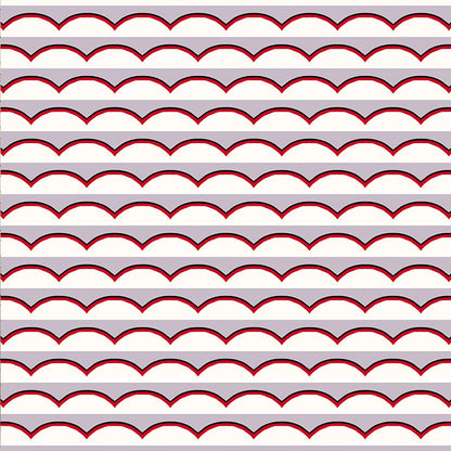 Scallops Wallpaper - Lilac and Red