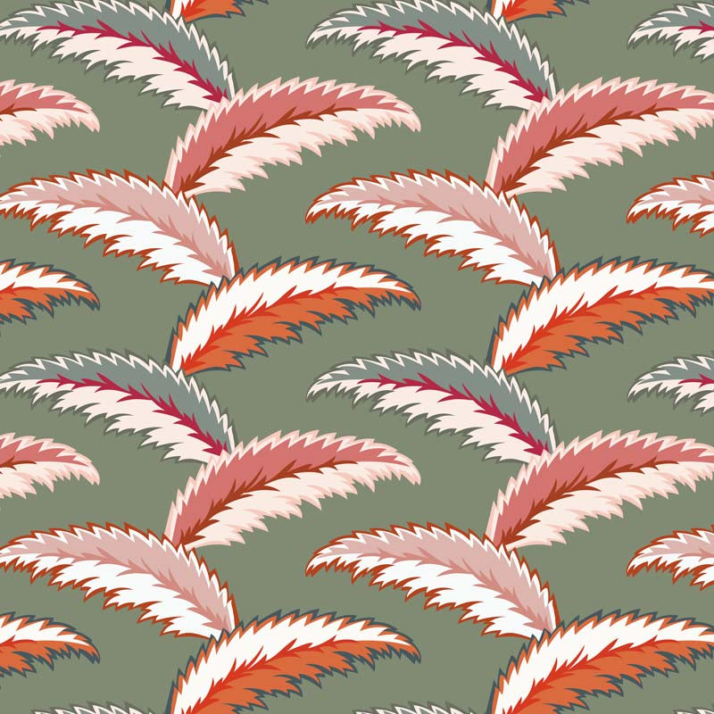 Persian Palm Wallpaper - Sage Green