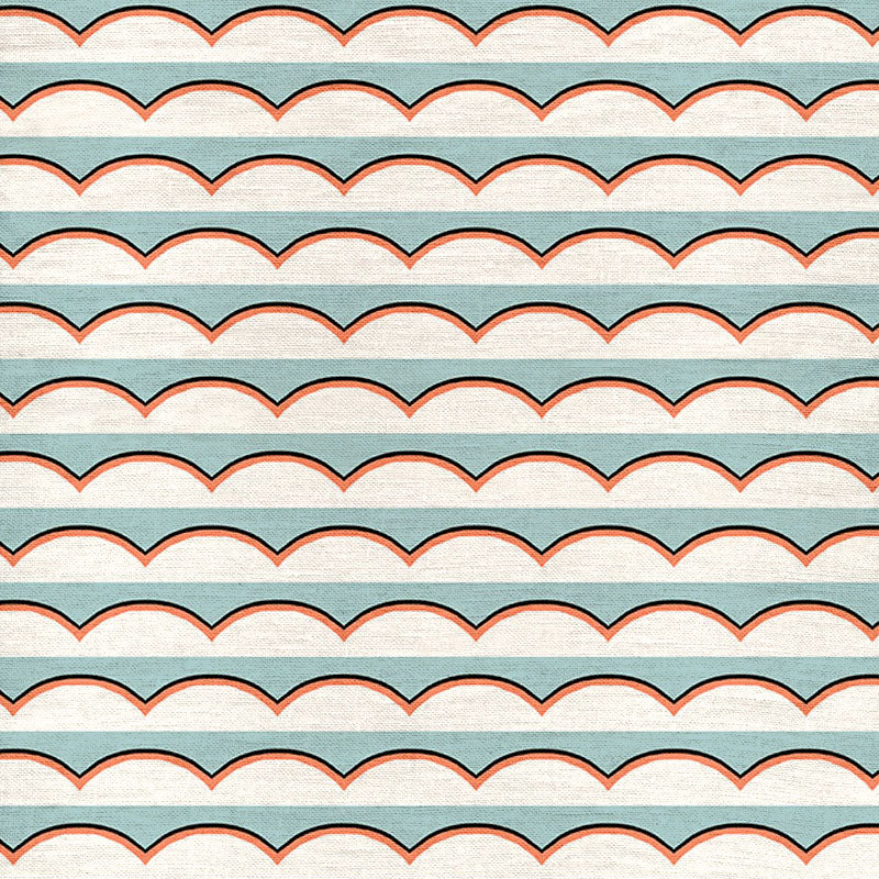 Scallops Fabric - Light Blue