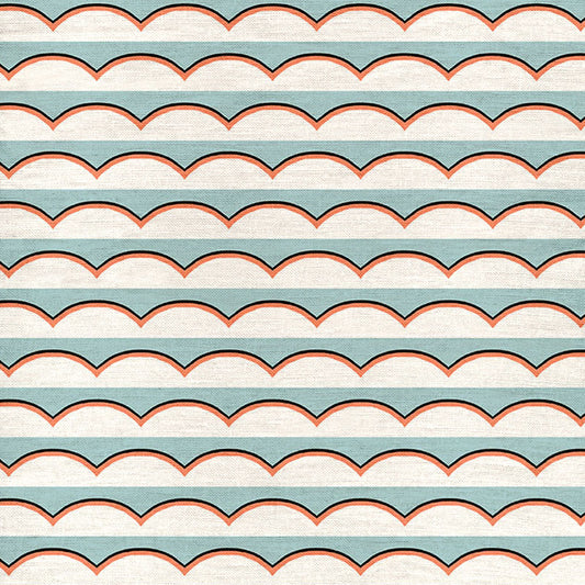 Scallops Fabric - Light Blue