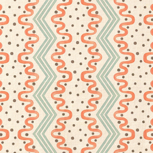 Madame Ziggle Fabric - Blue and Orange