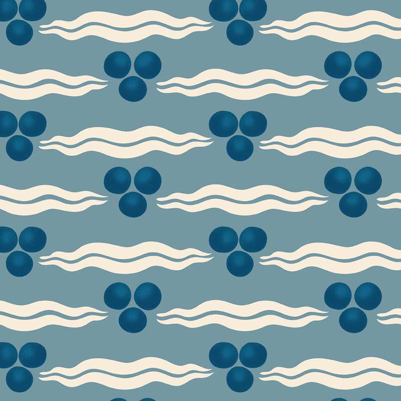Chintamani Wallpaper - Antique Blue