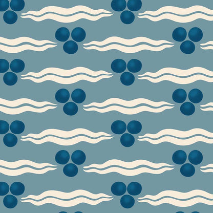 Chintamani Wallpaper - Antique Blue