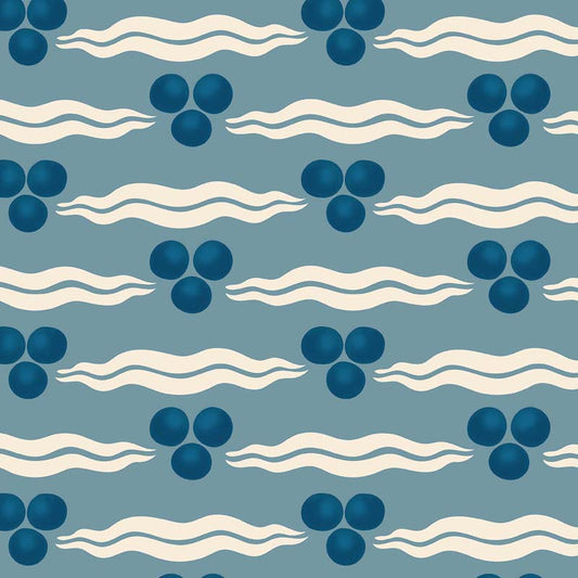 Chintamani Wallpaper - Antique Blue