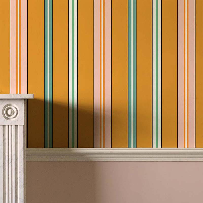 Sporty Stripes Wallpaper - Saffron