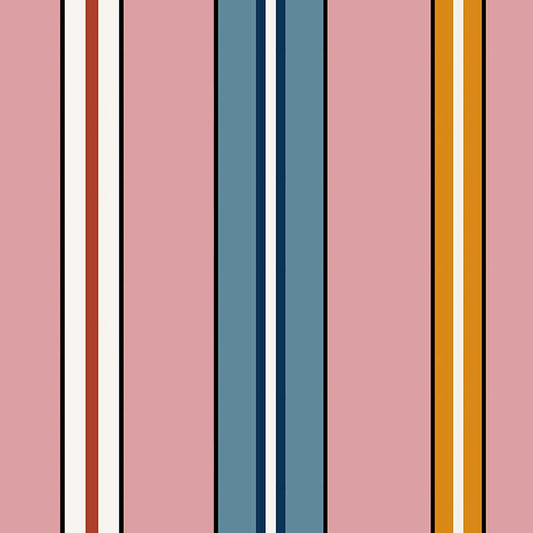 Sporty Stripes Wallpaper -Pink