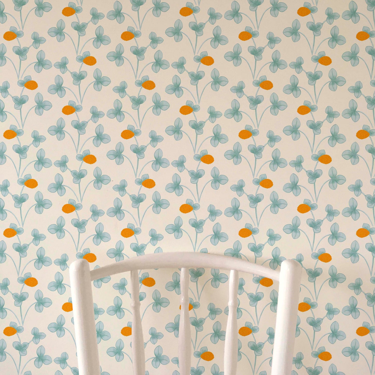 Chintz Constance Wallpaper - Light Blue & Marigold