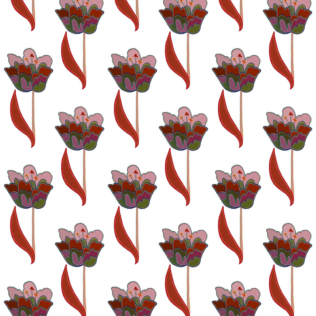 Tulips Wallpaper - White