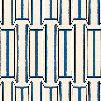 Tangier  Wallpaper- White and Blue