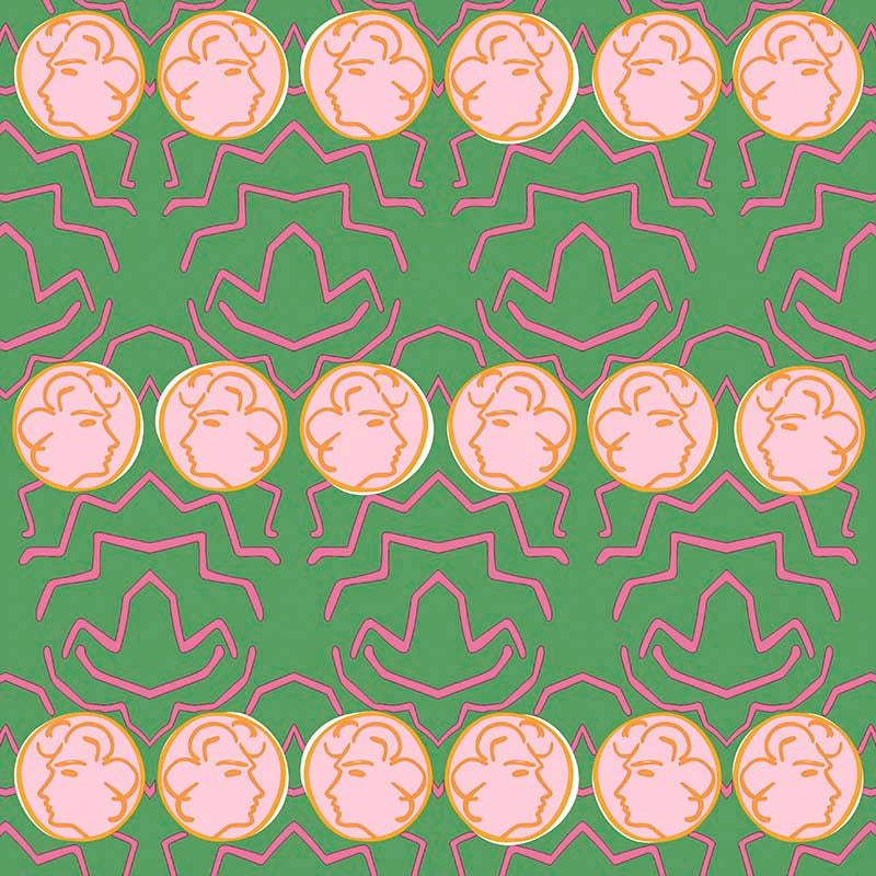 Having a Chat Wallpaper - Green and Pink