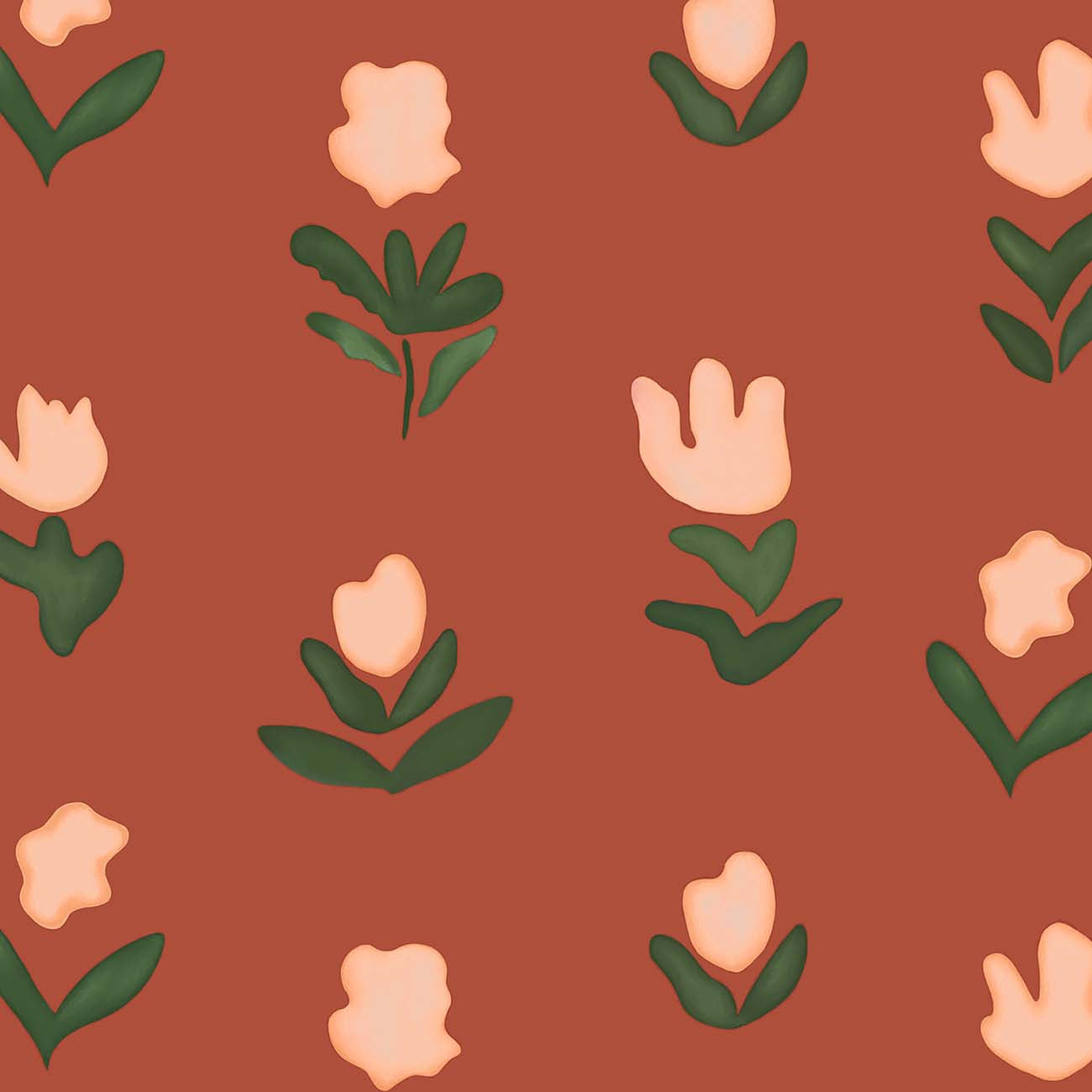 Little Wild Tulips Wallpaper - Earthy Pink