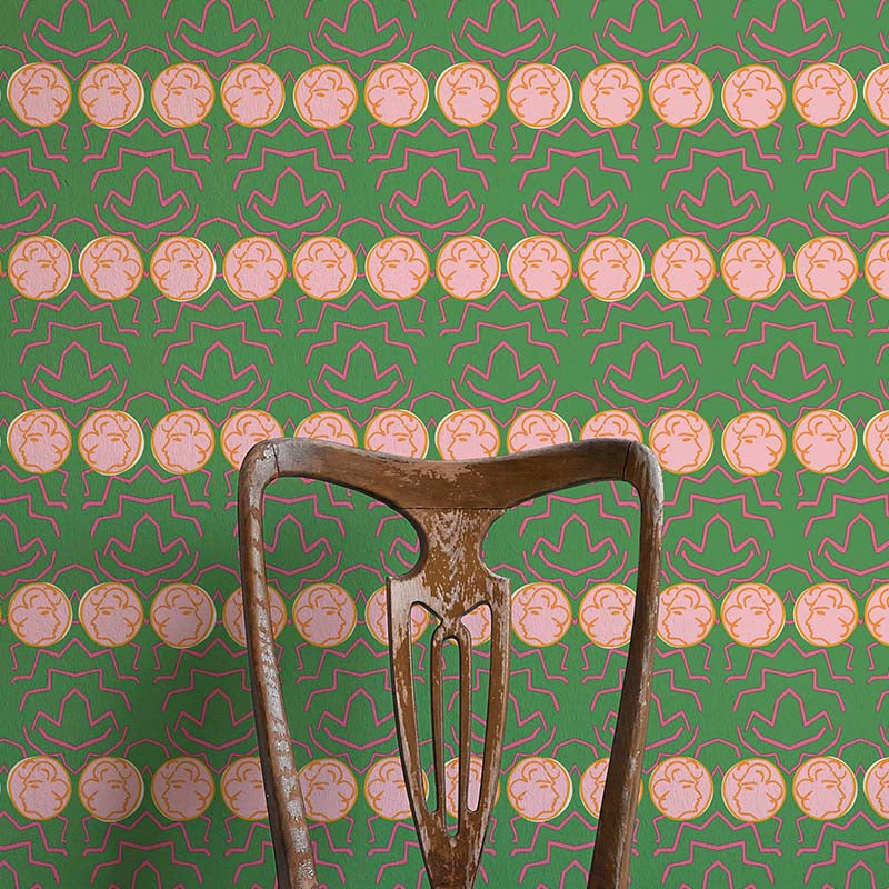 Having a Chat Wallpaper - Green and Pink