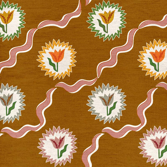 Tulips of Belgravia Fabric - Gold