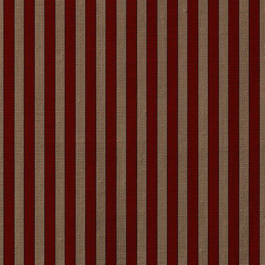 Tuscan Stripes Fabric - Mocha and Red