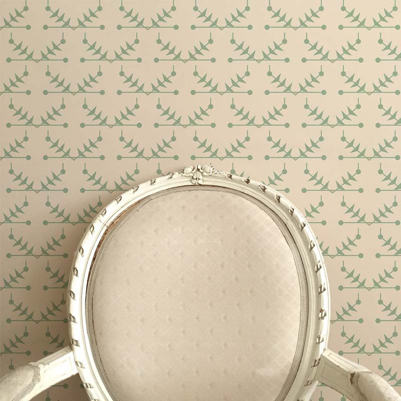 Atomic Trellis Wallpaper - Soft Sage