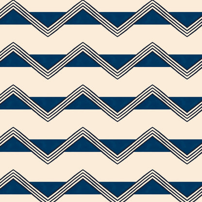 Moroccan Stripes Wallpaper - Blue & Oatmeal