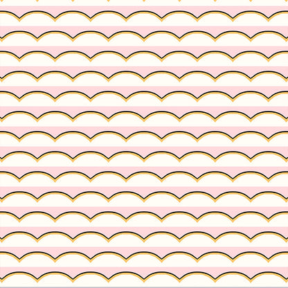 Scallops Wallpaper - Pink and Yellow
