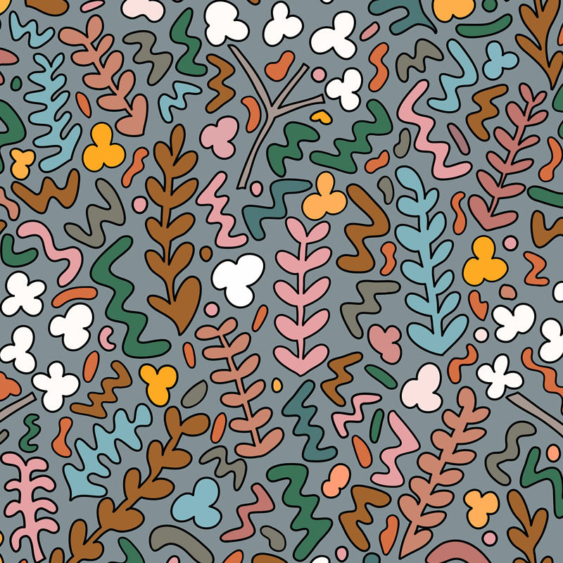 Fields of Joy Wallpaper- Grey