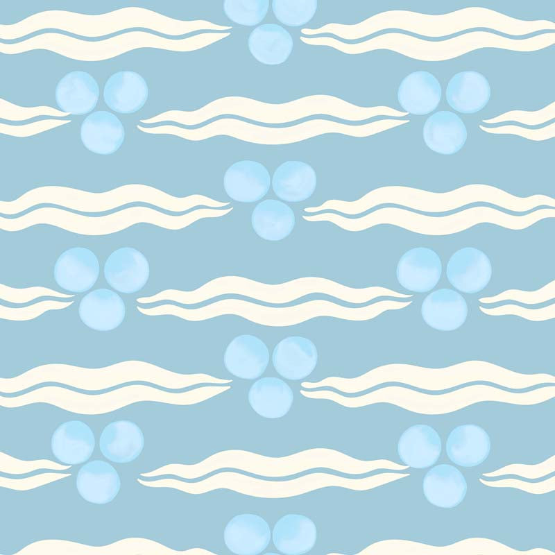 Chintamani Wallpaper- Light Blue