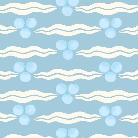 Chintamani Wallpaper- Light Blue
