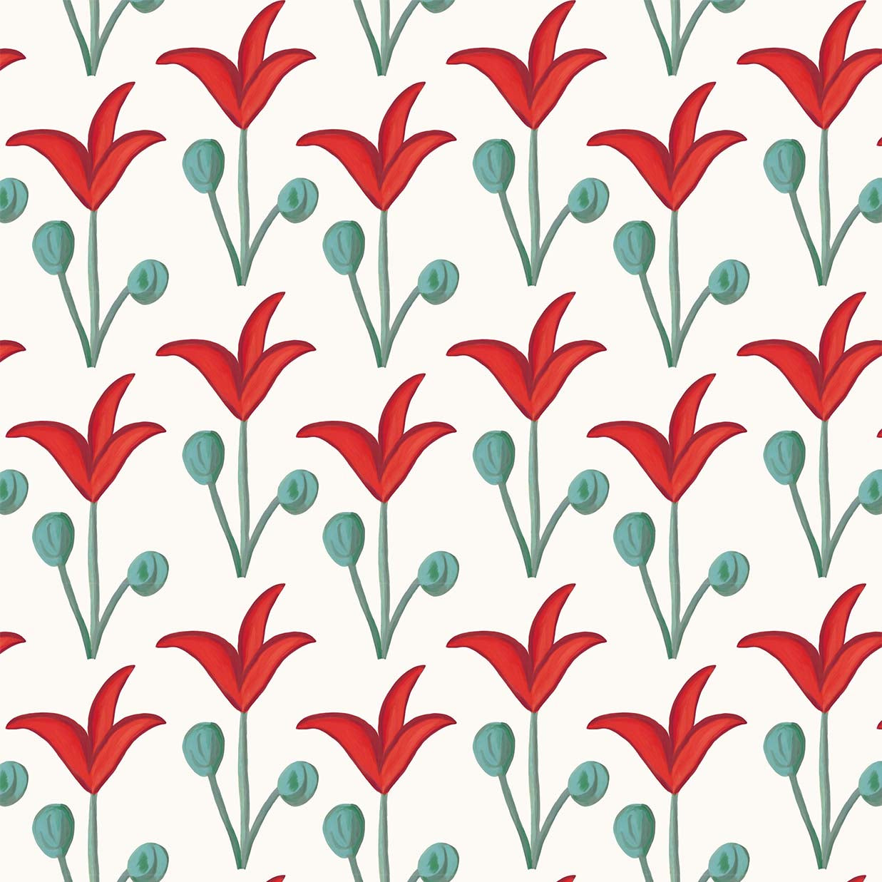 Spring Rhythm Wallpaper Red
